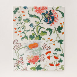 Ontwerp van fijne Chinese zijden bloem midden 18e  Legpuzzel