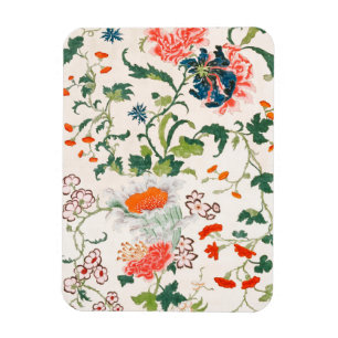 Ontwerp van fijne Chinese zijden bloem midden 18e  Magneet