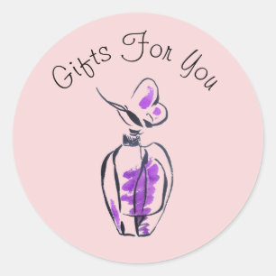 Ontwerp van flesjes met parfum Gift business brand Ronde Sticker