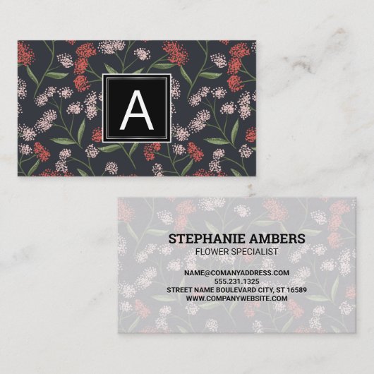 Ontwerp van Floral Pattern Visitekaartje (Voorkant / Achterkant)