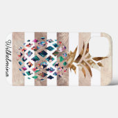 Ontwerp van Floral Pineapple Monogram Case-Mate iPhone Case (Achterkant (horizontaal))