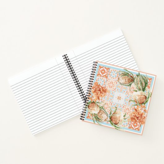 Ontwerp van Floral scarf Notitieboek (Binnen)