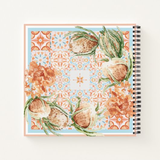 Ontwerp van Floral scarf Notitieboek (Achterkant)