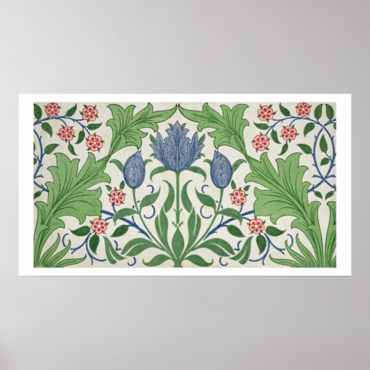 Ontwerp van Floral wallpaper Poster (Voorkant)