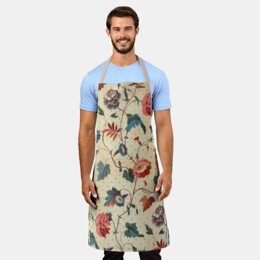  ontwerp van florale textielstof schort (Gedragen)