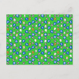 Ontwerp van football met blauwe Shirten Briefkaart