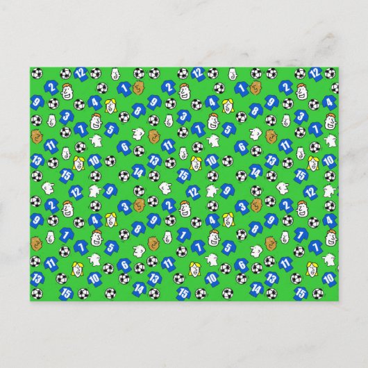 Ontwerp van football met blauwe Shirten Briefkaart (Voorkant)