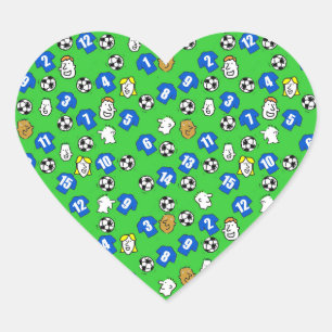Ontwerp van football met blauwe Shirten Hart Sticker
