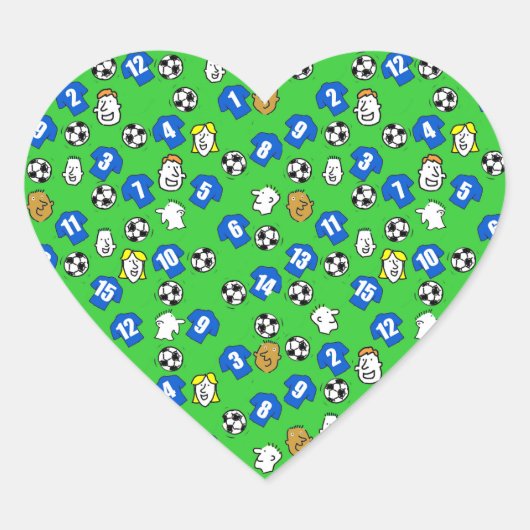 Ontwerp van football met blauwe Shirten Hart Sticker (Voorkant)