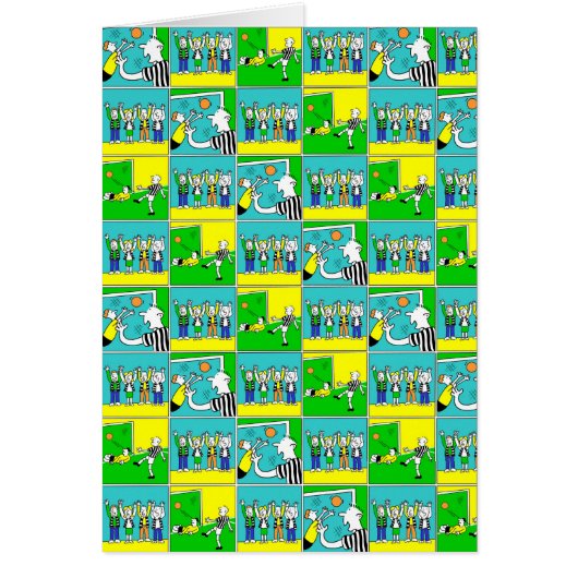 Ontwerp van football met Cartoon spelers en ventil (Voorkant)