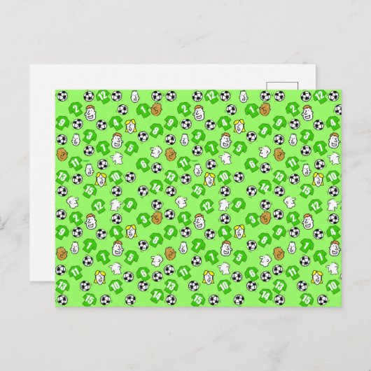 Ontwerp van football met groene Shirten Briefkaart (Voorkant / Achterkant)