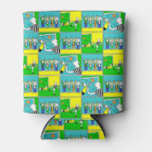 Ontwerp van football met spelers en liefhebbers blikjeskoeler (Voorkant)