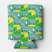 Ontwerp van football met spelers en liefhebbers blikjeskoeler (Achterkant)