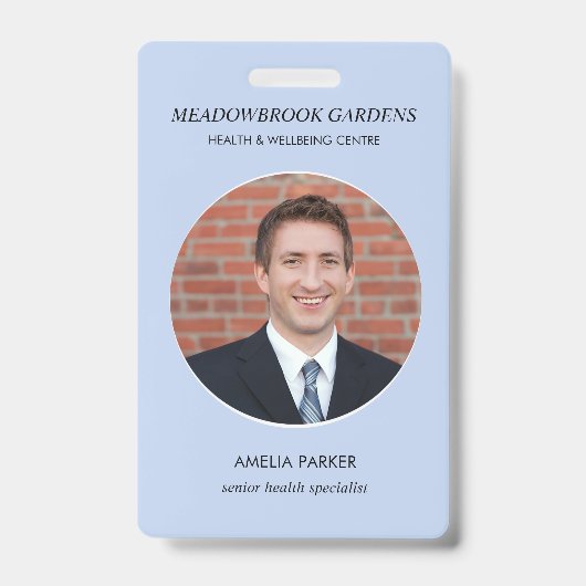 Ontwerp van foto-identiteit voor wellnessprofessio badge (Voorzijde)