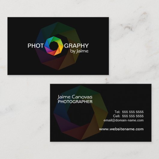 Ontwerp van fotograaf met Shutter Visitekaartje (Voorkant / Achterkant)