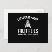 Ontwerp van fruitvliegen waar ik alleen om geef briefkaart (Voorkant / Achterkant)