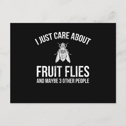 Ontwerp van fruitvliegen waar ik alleen om geef briefkaart (Voorkant)