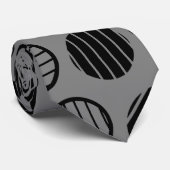 Ontwerp van Funky Grey en Black Arty Striped Stipp Stropdas (Opgerold)