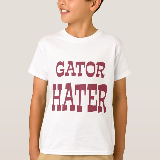 Ontwerp van gaffel met gator Hater Maroon T-shirt (Voorkant)