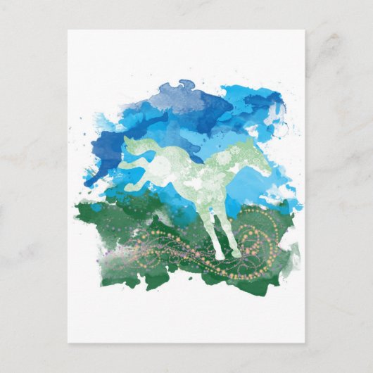 Ontwerp van galopend paard briefkaart (Voorkant)