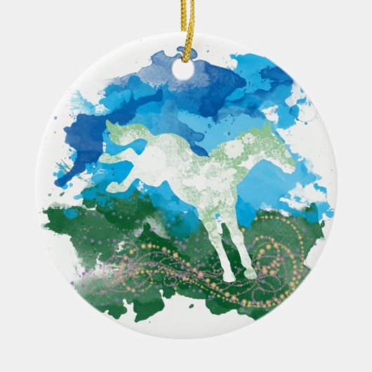 Ontwerp van galopend paard keramisch ornament (Voorkant)