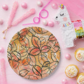 Ontwerp van geaarde bladeren op partijBorden Papieren Bordje (Feest)