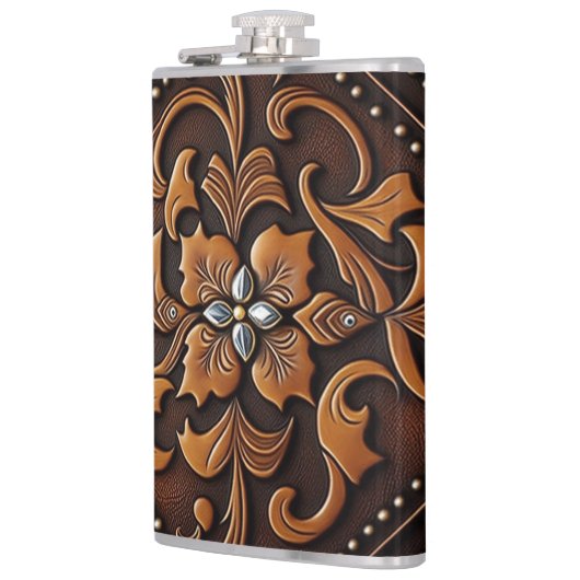 Ontwerp van geboost leder heupfles (Links)