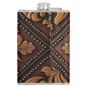 Ontwerp van geboost leder heupfles (Achterkant)