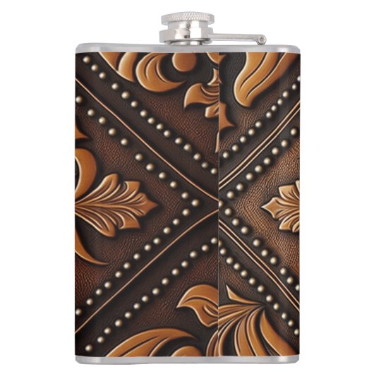 Ontwerp van geboost leder heupfles (Achterkant)