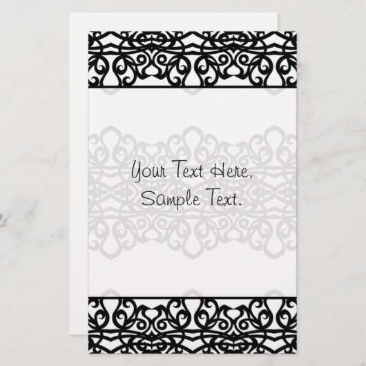 Ontwerp van geborduurde bakens briefpapier (Voorkant / Achterkant)