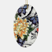 Ontwerp van geel Tattoo met pony en Butterfly Keramisch Ornament (Rechts)