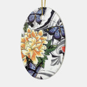 Ontwerp van geel Tattoo met pony en Butterfly Keramisch Ornament (Links)