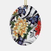 Ontwerp van geel Tattoo met pony en Butterfly Keramisch Ornament (Rechts)