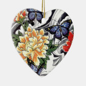 Ontwerp van geel Tattoo met pony en Butterfly Keramisch Ornament (Rechts)