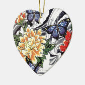 Ontwerp van geel Tattoo met pony en Butterfly Keramisch Ornament (Links)