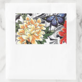 Ontwerp van geel Tattoo met pony en Butterfly Rechthoekige Sticker (Tas)