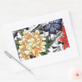 Ontwerp van geel Tattoo met pony en Butterfly Rechthoekige Sticker (Envelop)