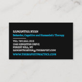 Ontwerp van geestelijke gezondheid, psychotherapeu visitekaartje (Achterkant)