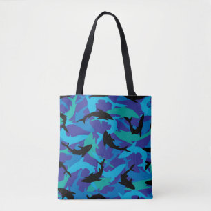 Ontwerp van geïllustreerde haaien tote bag