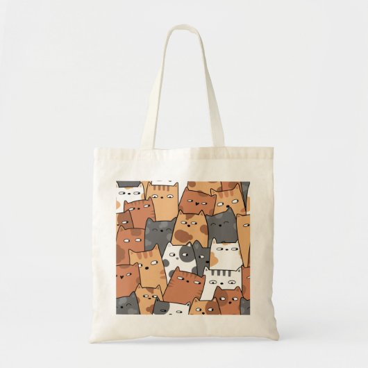 ontwerp van geïllustreerde katten tote bag (Voorkant)