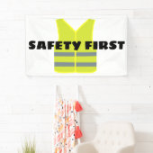 Ontwerp van gele veiligheidsvest spandoek (Insitu)