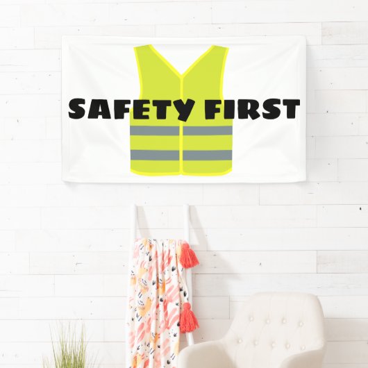 Ontwerp van gele veiligheidsvest spandoek (Insitu)