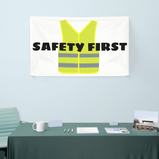 Ontwerp van gele veiligheidsvest spandoek (Beurs)
