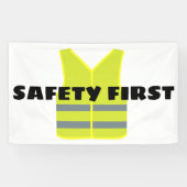 Ontwerp van gele veiligheidsvest spandoek (Horizontaal)