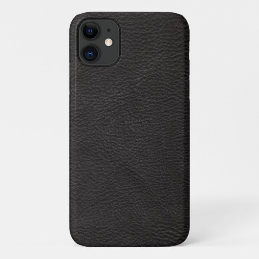 Ontwerp van getextureerd zwart leder Case-Mate iPhone case (Achterkant)