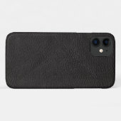 Ontwerp van getextureerd zwart leder Case-Mate iPhone case (Achterkant (horizontaal))