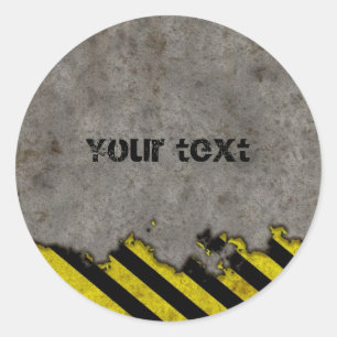 Ontwerp van gevarenstrepen ronde sticker