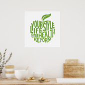 Ontwerp van gezondheids-prijsopgave. poster (Keuken)