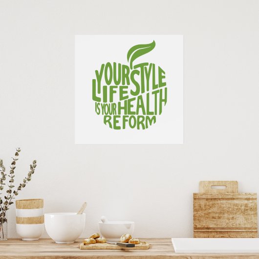 Ontwerp van gezondheids-prijsopgave. poster (Keuken)