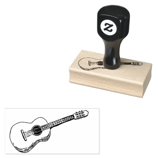 Ontwerp van gitaarschets rubberstempel (Gestempeld)